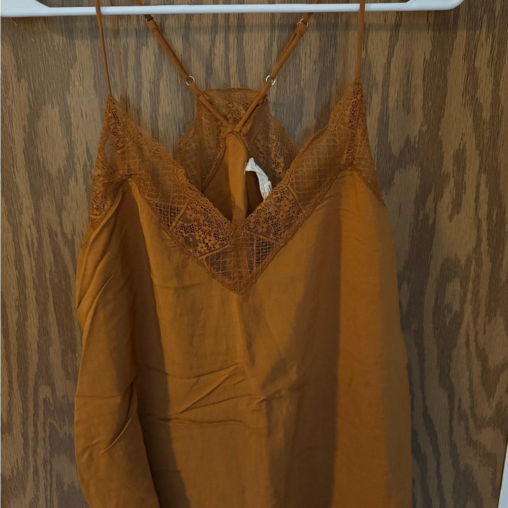 Lovestitch Lace-Trim Cami in Burnt Orange, Large- NWOT - Picture 2 of 6